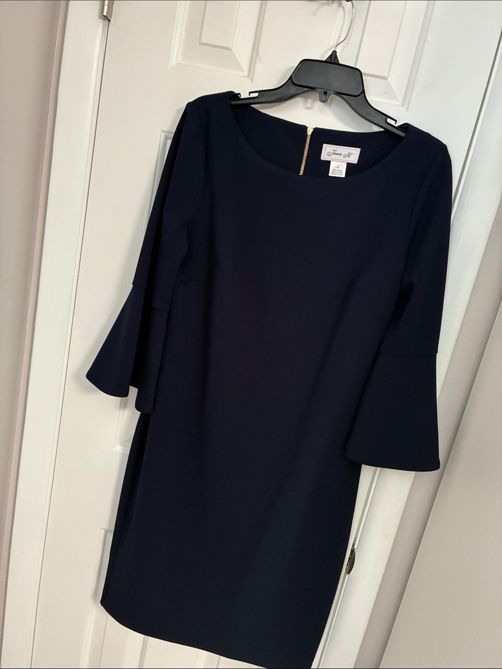 Jessica H 3/4 Bell Sleeve Navy Dress